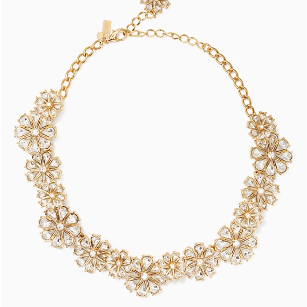 kate spade clear as crystal short floral necklace